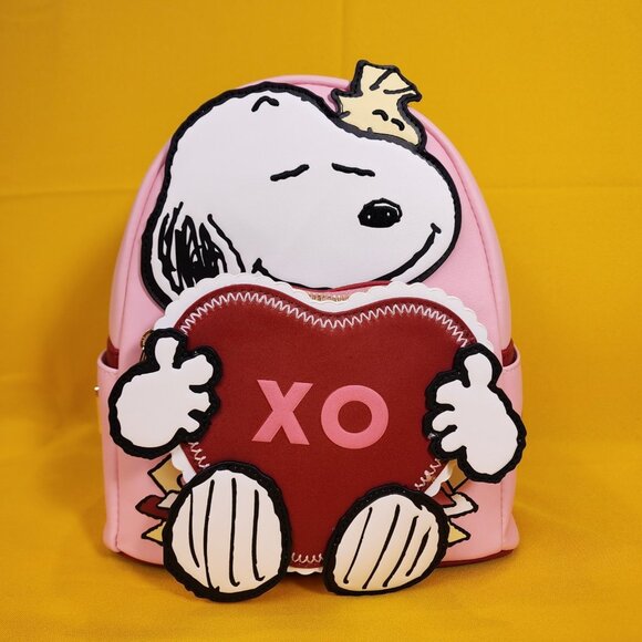 Loungefly Peanuts Snoopy & Woodstock Valentine\'s Day Heart Letter Mini Backpack